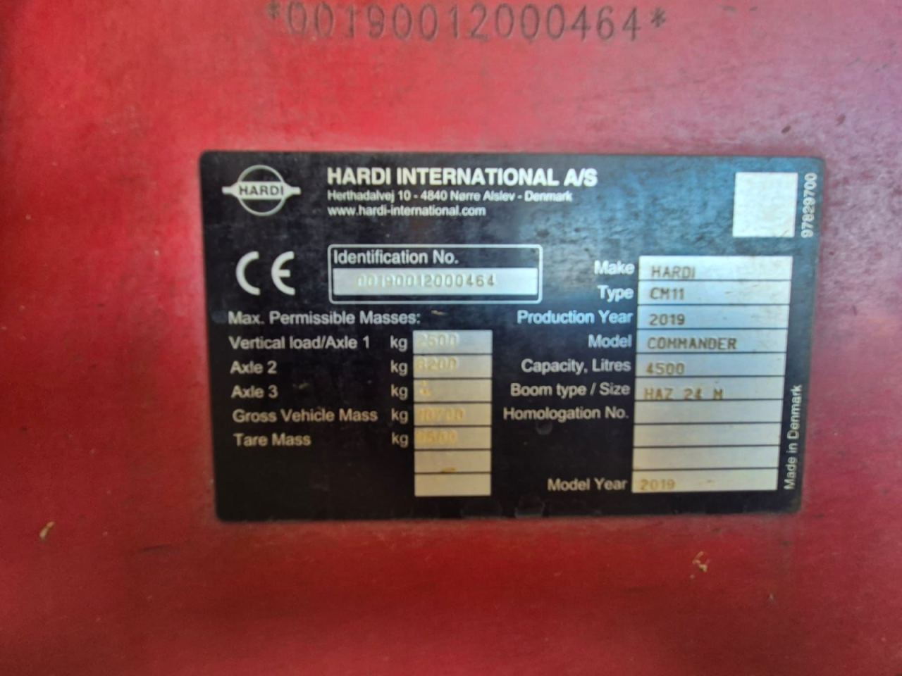 2019 Hardi Commander 4500 Sprayer